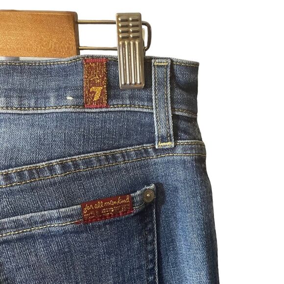 7 For All Mankind Cropped Boot Cut Fringe Ankle Jeans Size 25 - Picture 5 of 8